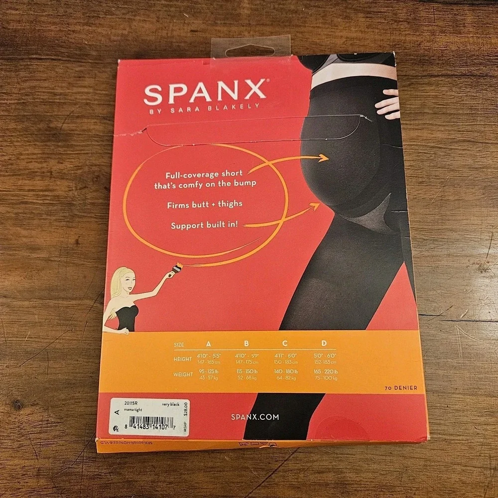 NEW‎ Spanx Mama Tights Size A Opaque All Day Smoothing Support Black Pregnancy